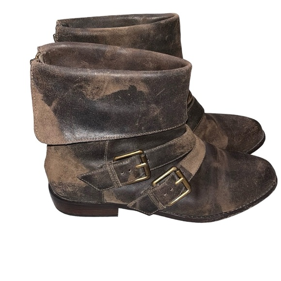 Kors Michael Kors Brown Leather Buckle Boots Booties size 9 - Picture 2 of 8